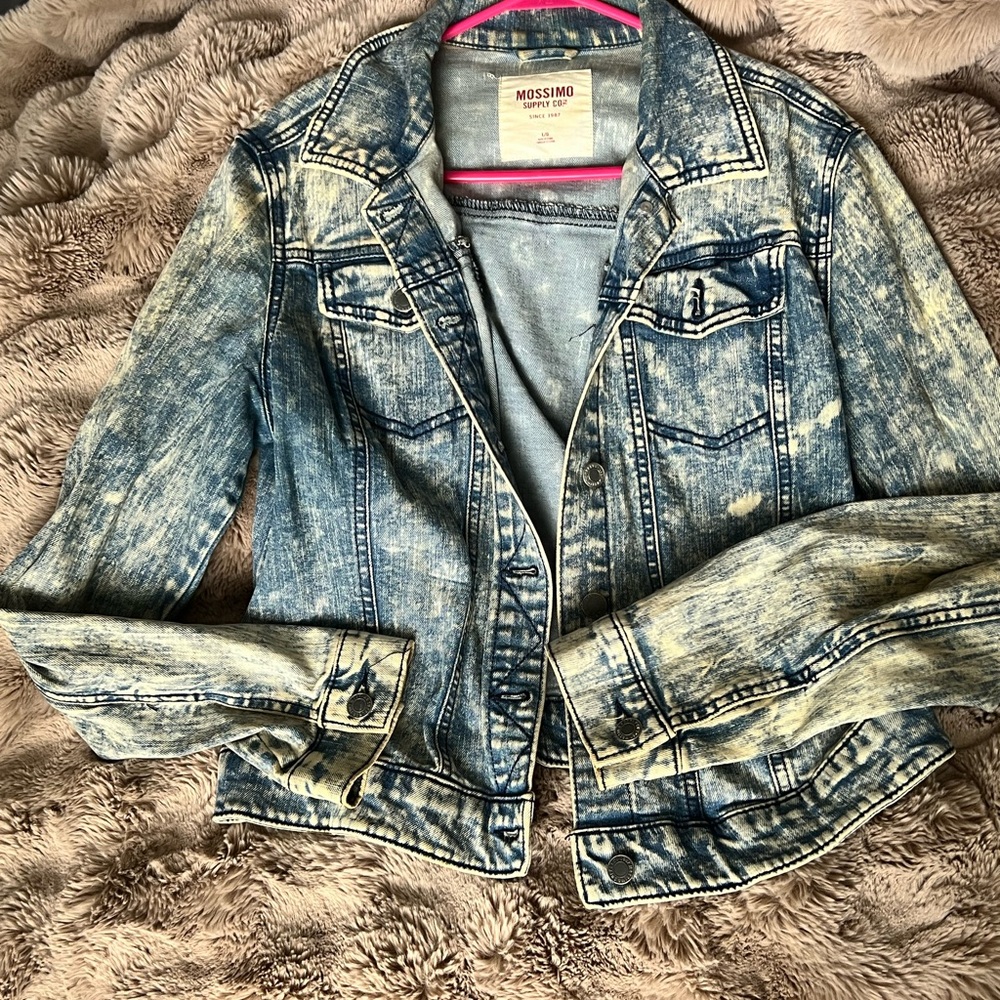 Mossimo Supply Co. Blue Distressed Jean Jacket